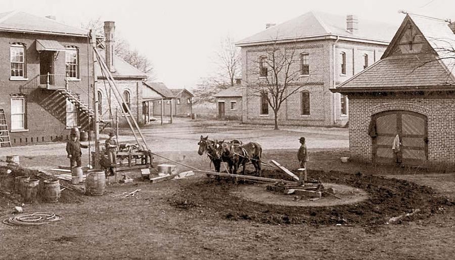 Photo shows the ASD campus in the early years of the school Photo shows the ASD campus in the early years of the school