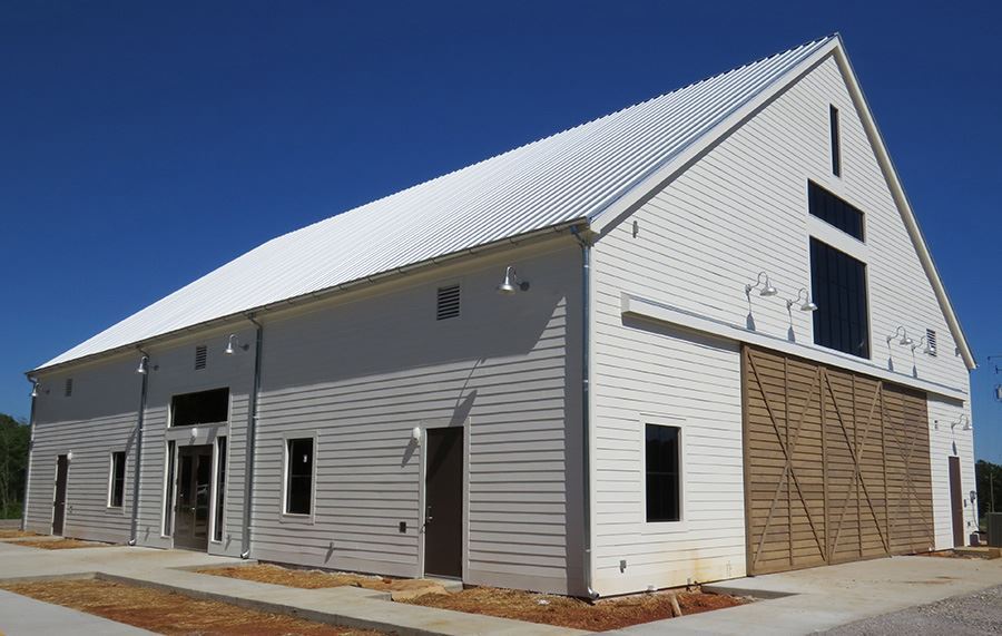 The Joe Tom Armbrester agricultural center - a large barn