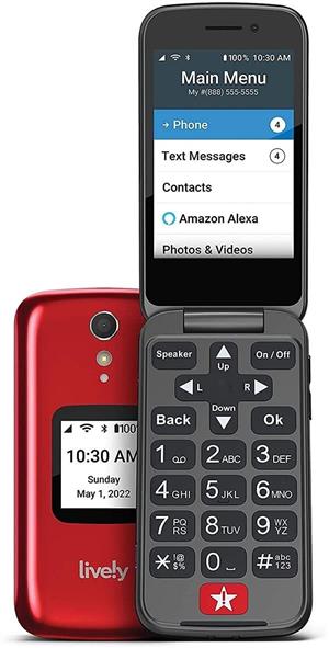 Jitterbug Flip Cell Phone, red