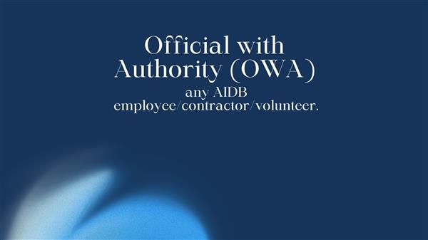 any AIDB employee/contractor/volunteer.
