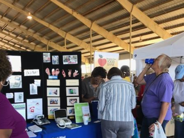 An AIDB booth at a conference. 