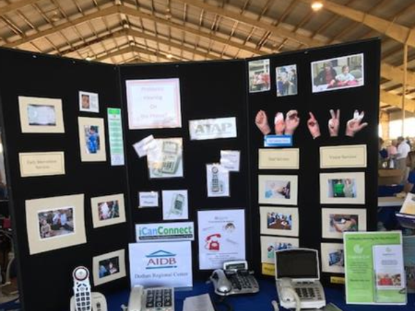 An AIDB booth at a conference. 