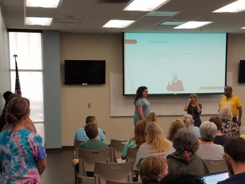 An American Sign Language Class in progress. 